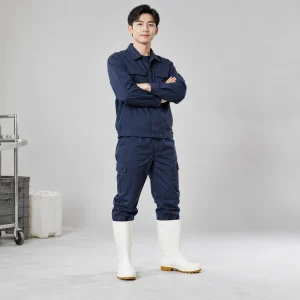 Ủng cao su bảo hộ cao su tự nhiên màu trắng cổ cao chống nước