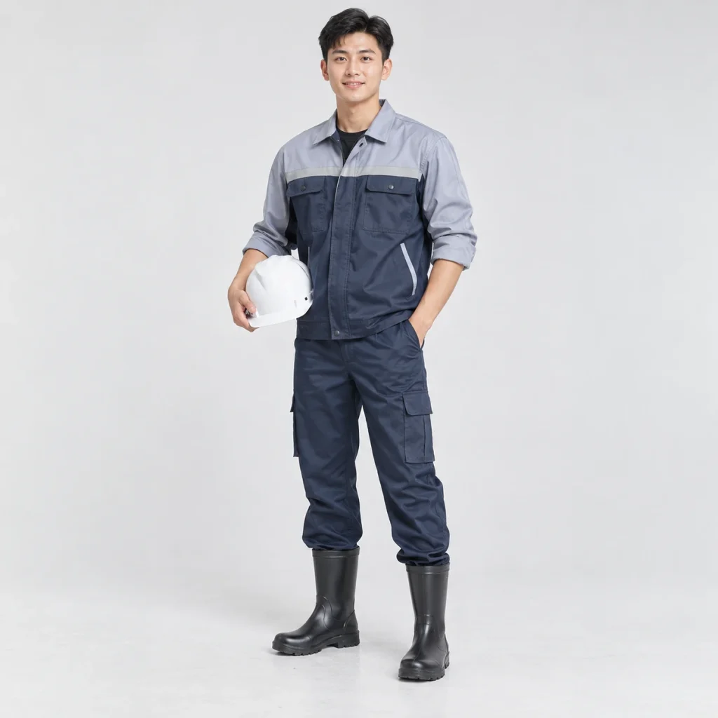 Ủng cao su thấp cổ cao su chống dầu màu đen cổ cao chống nước