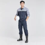 Ủng cao su thấp cổ cao su chống dầu màu đen cổ cao chống nước