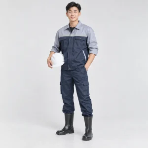 Ủng cao su thấp cổ cao su chống dầu màu đen cổ cao chống nước