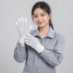 Găng tay y tế da split màu trắng phủ đầu ngón