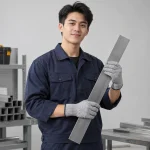 Găng tay chống cắt sợi polyester màu xám cổ bo chắc chắn