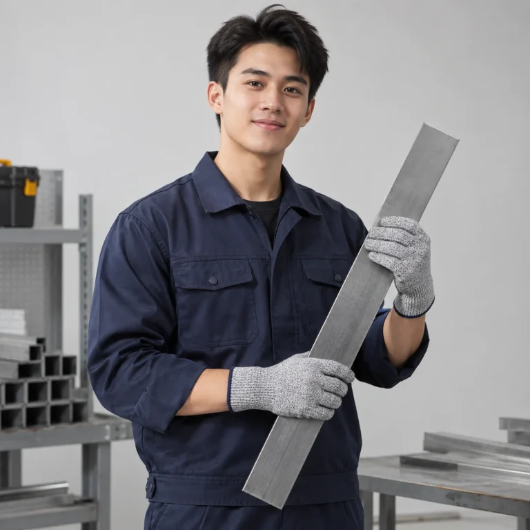 Găng tay chống cắt sợi polyester màu xám cổ bo chắc chắn