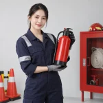 Bình chữa cháy nhựa kỹ thuật màu đỏ phối đen dùng cho tủ thiết bị
