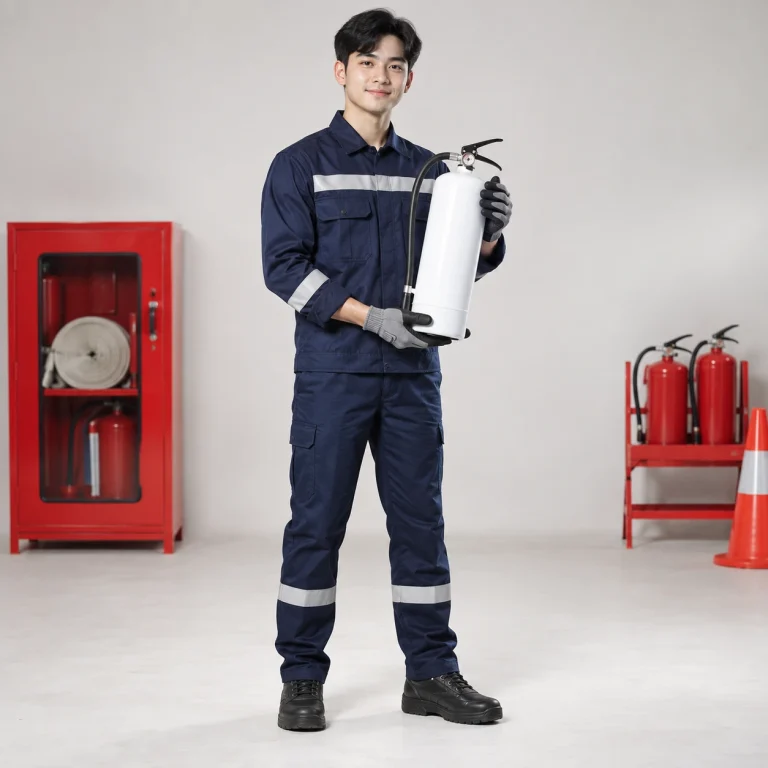 Bình chữa cháy nhựa kỹ thuật màu trắng thiết kế gọn
