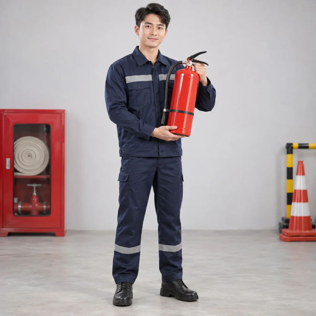 Bình chữa cháy hợp kim chịu áp màu đỏ phối đen tay cầm chắc chắn