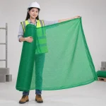 Lưới bao che công trình sợi polyester màu xanh lá mắt lưới nhỏ
