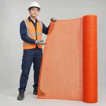 Lưới bao che công trình sợi PP cường lực màu cam mắt lưới nhỏ