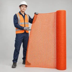 Lưới bao che công trình sợi PP cường lực màu cam mắt lưới nhỏ