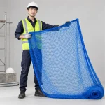 Lưới chống vật rơi sợi polyester màu xanh dương chống tia UV