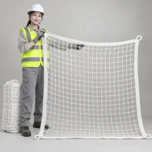 Lưới chống vật rơi sợi PP cường lực màu trắng bo viền gia cường