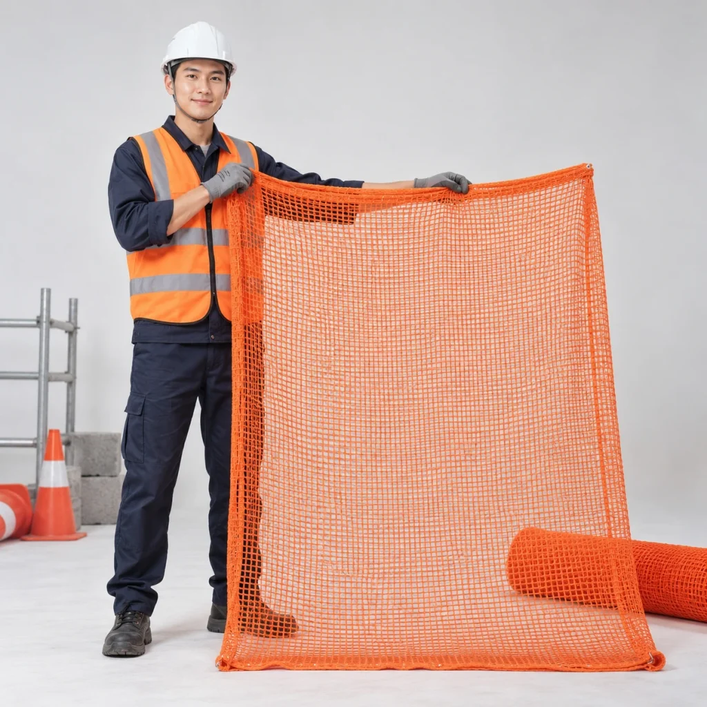Lưới chống vật rơi sợi PP cường lực màu cam mắt lưới nhỏ