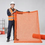 Lưới chống vật rơi sợi PP cường lực màu cam mắt lưới nhỏ