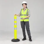 Cọc tiêu giao thông hợp kim nhẹ màu vàng chanh đế nặng chống đổ