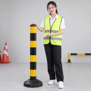 Thiết bị cảnh báo giao thông cao su đàn hồi màu vàng đen đế nặng chống đổ