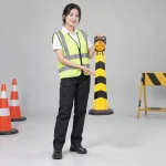 Đèn cảnh báo nhựa PE màu vàng đen gấp gọn di động