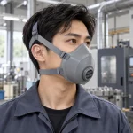 Khẩu trang bảo hộ nhựa TPE màu xám dây đeo điều chỉnh