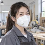 Khẩu trang bảo hộ sợi lọc đa lớp màu trắng van thở một chiều