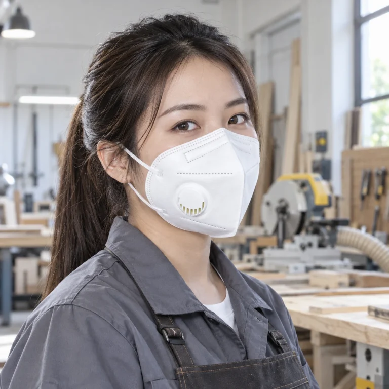 Khẩu trang bảo hộ sợi lọc đa lớp màu trắng van thở một chiều