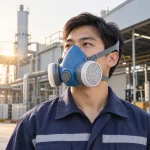 Khẩu trang bảo hộ silicone mềm màu xanh phin lọc thay thế