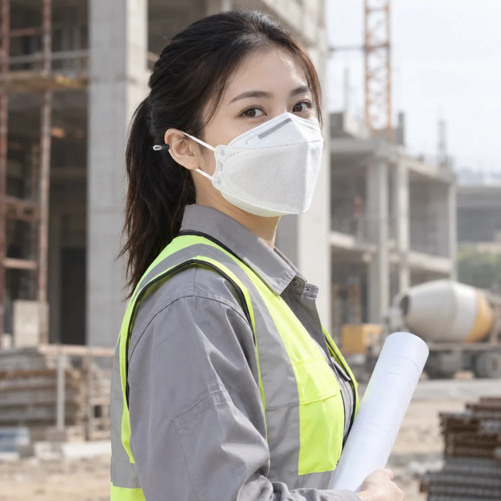 Khẩu trang bảo hộ than hoạt tính màu trắng dây đeo điều chỉnh