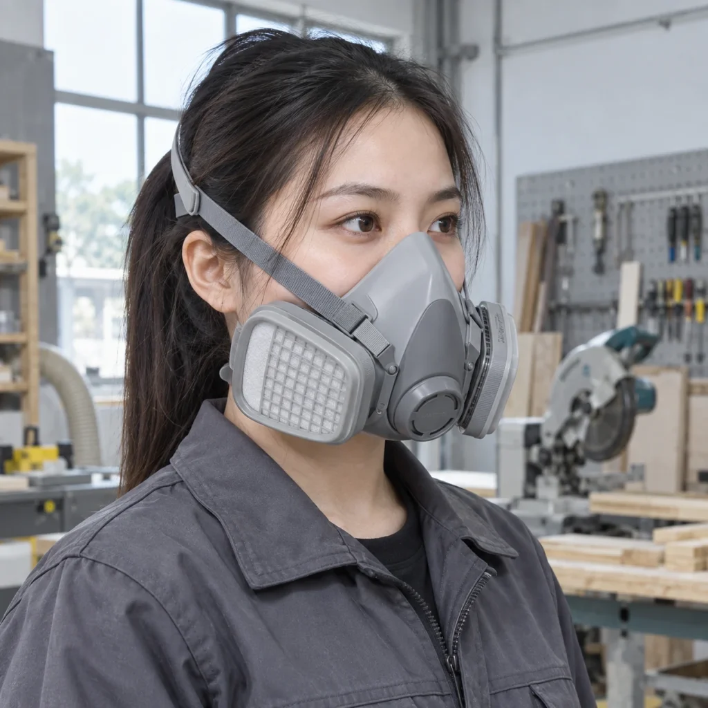 Khẩu trang bảo hộ silicone mềm màu xám chống bụi mịn