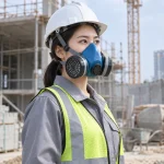 Mặt nạ phòng độc nhựa TPE màu xanh van thở một chiều