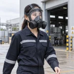 Mặt nạ phòng độc silicone mềm màu đen ôm kín khuôn mặt