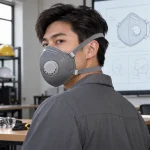 Mặt nạ phòng độc than hoạt tính màu xám van thở một chiều