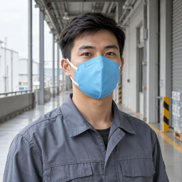Mặt nạ phòng độc vải không dệt màu xanh chống bụi mịn