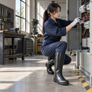 Ủng cách điện sợi thủy tinh màu đen thiết kế cách ly