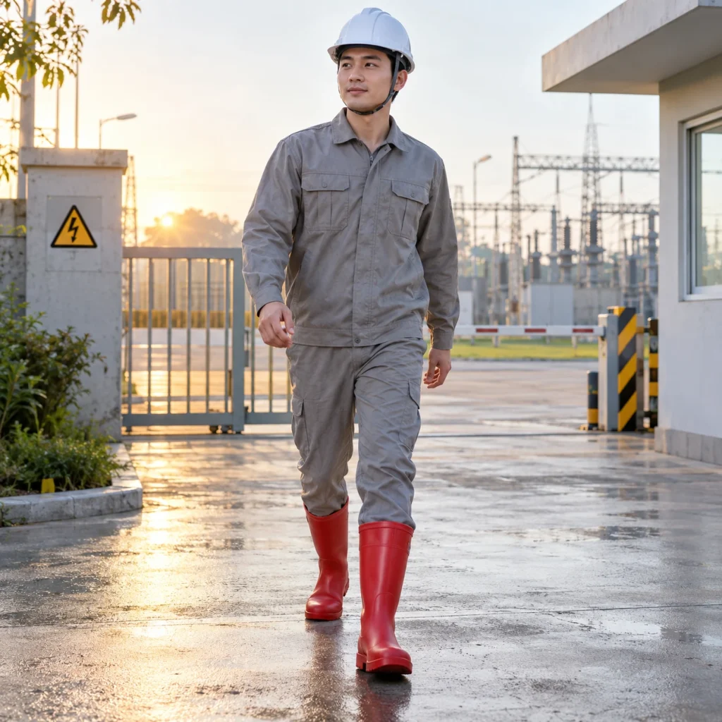 Ủng cách điện cao su cách điện màu đỏ kiểm tra nhanh trước ca