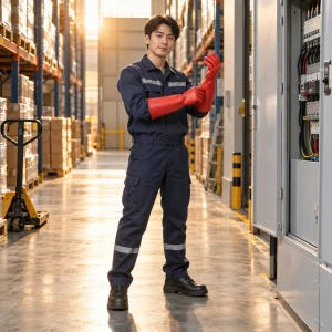 Găng tay cách điện composite kỹ thuật màu đỏ thiết kế cách ly