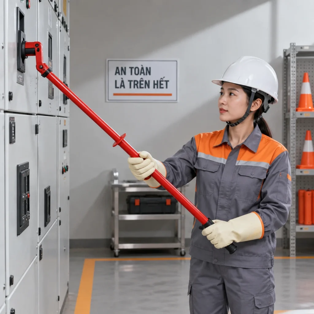 Thiết bị an toàn điện composite kỹ thuật màu đỏ thiết kế cách ly