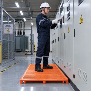 Thiết bị an toàn điện sợi thủy tinh màu cam bề mặt chống trượt