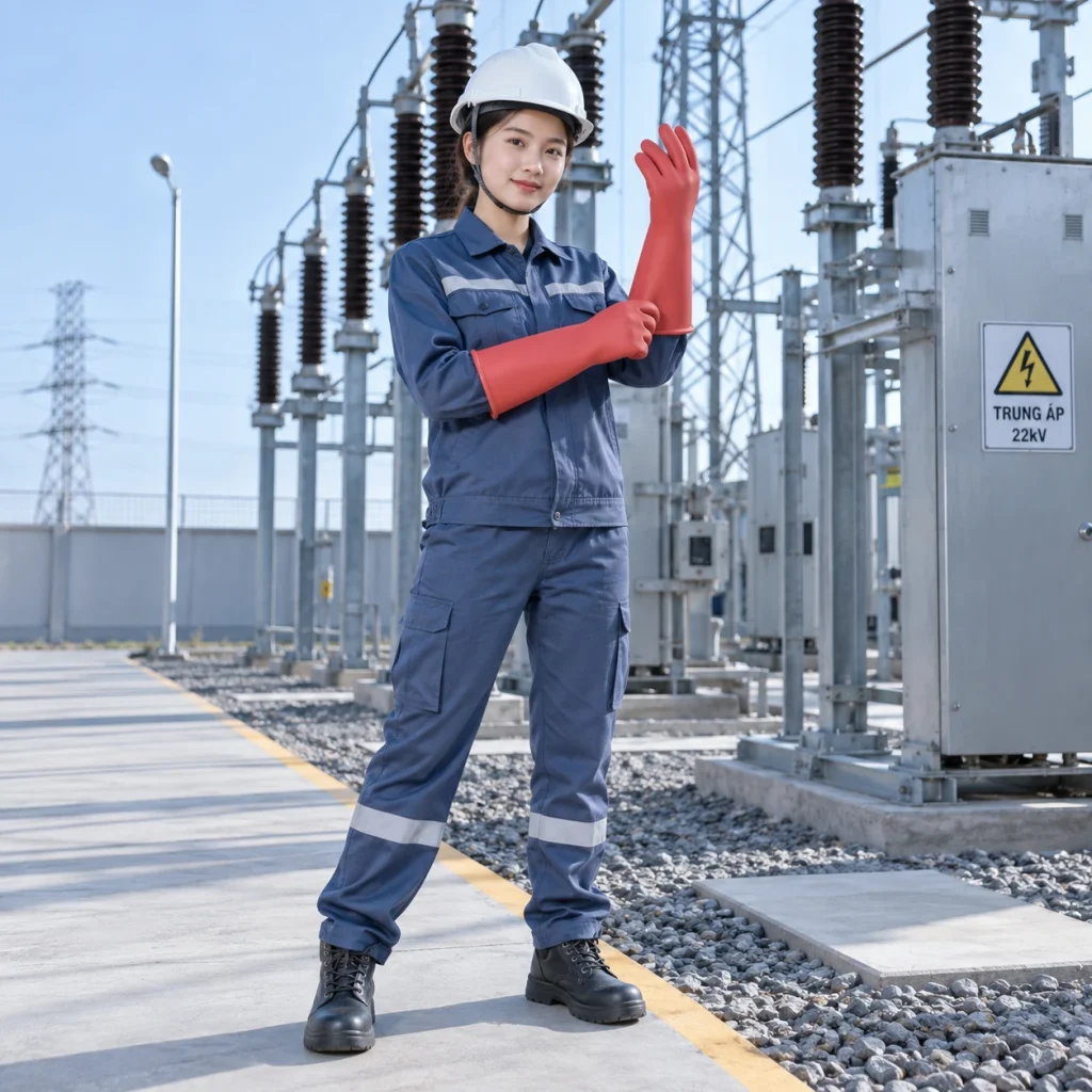 Thiết bị an toàn điện nhựa cách điện màu đỏ dùng cho điện trung áp