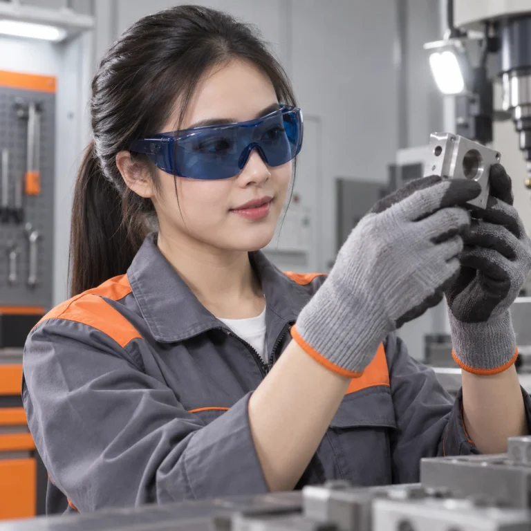 Kính bảo hộ vật liệu lọc sáng màu xanh đậm ôm sát khuôn mặt