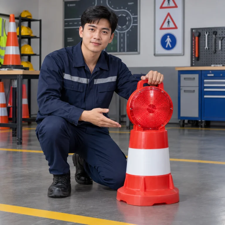 Đèn cảnh báo nhựa PE màu đỏ trắng cảnh báo ban đêm