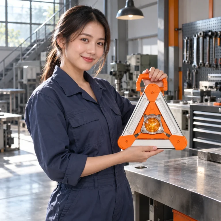 Đèn cảnh báo hợp kim nhẹ màu cam trắng gấp gọn di động