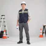 Áo phản quang kỹ sư lưới mắt lớn màu tím than túi hộp đa năng
