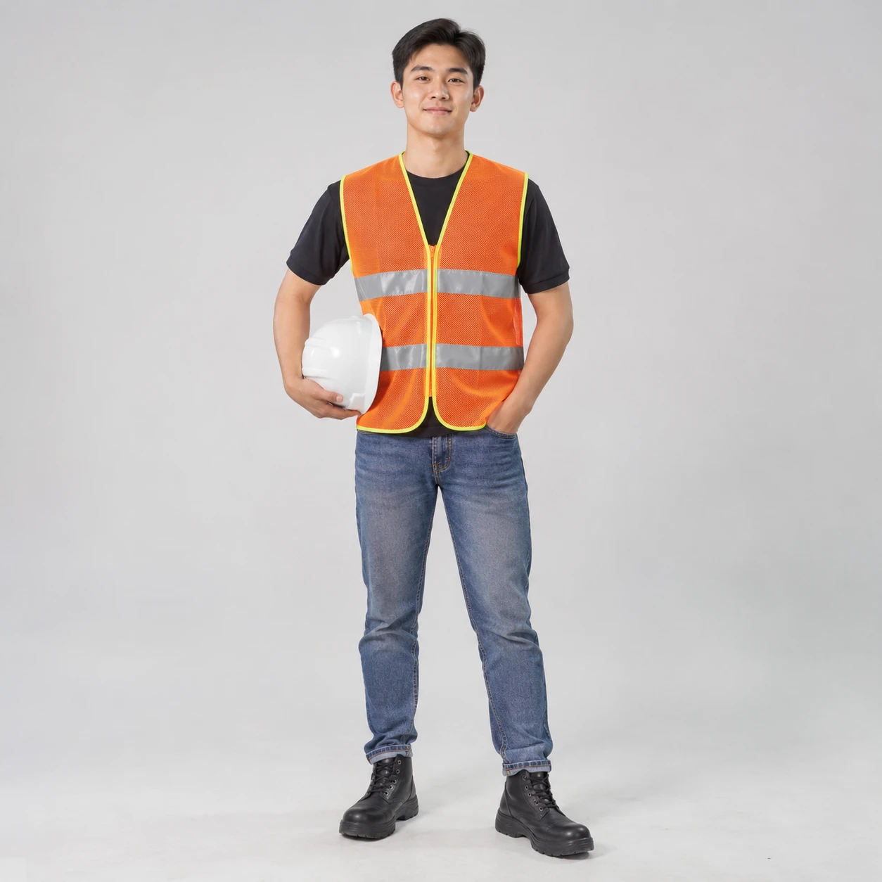 Áo lưới công trường màu cam