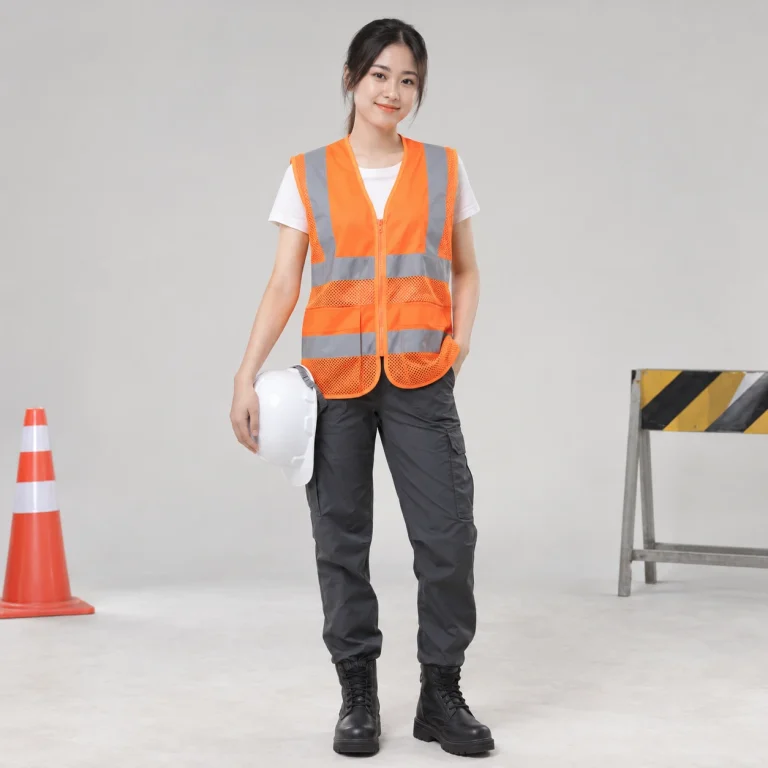 Áo phản quang dải bạc vải gió nhẹ màu cam phối lưới thoáng khí