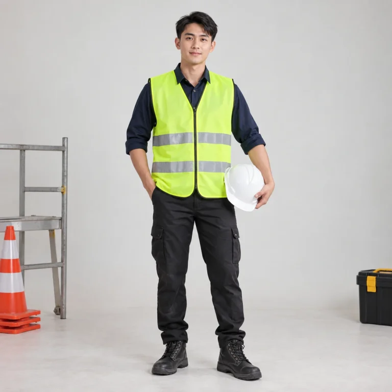 Áo phản quang dải bạc vải oxford màu xanh chuối dải bạc kép
