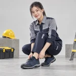 Giày bảo hộ thể thao lưới dệt thoáng màu xanh đen mũi thép
