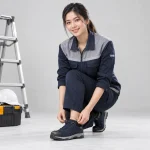 Giày bảo hộ siêu nhẹ vải canvas màu xanh đen mũi composite