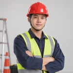 Mũ bảo hộ công trường composite nhẹ màu đỏ vành ngắn gọn nhẹ