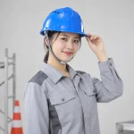 Mũ công nhân nhựa ABS màu xanh lỗ thoáng khí