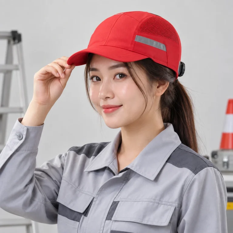 Mũ vải bảo hộ composite nhẹ màu đỏ núm vặn điều chỉnh