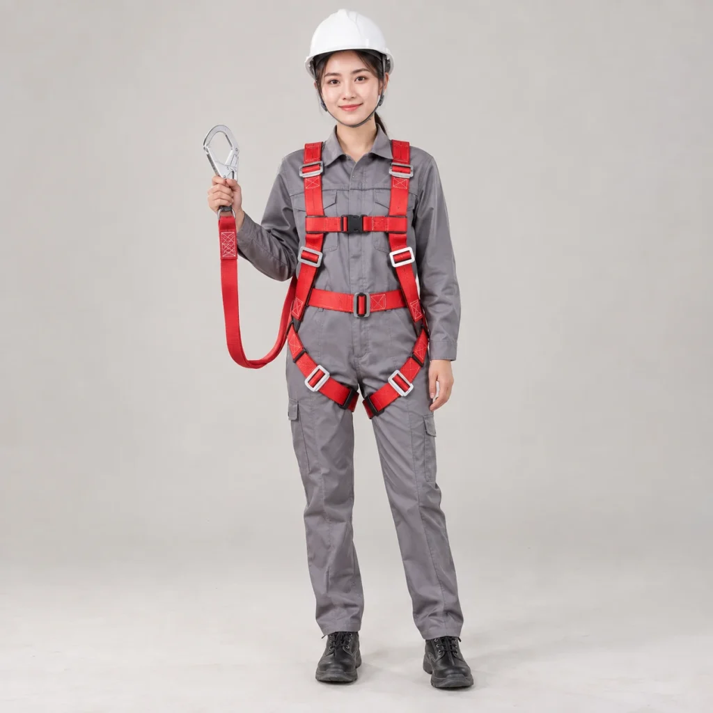 Dây an toàn sợi dệt bản rộng màu đỏ móc nhỏ gọn nhẹ
