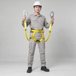 Dây an toàn bán thân đai nylon chịu tải màu vàng hai móc chống sốc